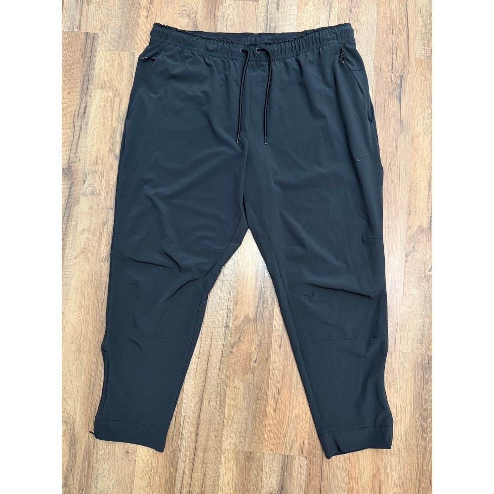 Nike Dri Fit Pants XXL Black Athletic Jogger Stretch Zip Pocket Training - Picture 2 of 10